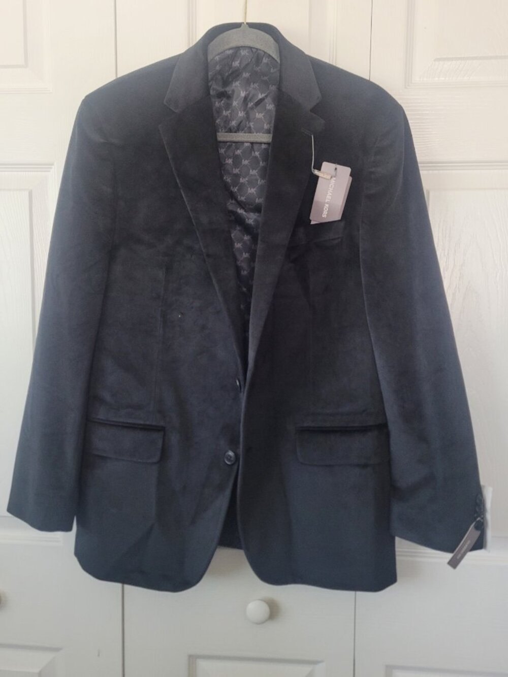 NWT Michael Kors Men's Classic Fit Black Velvet Sport Coat Blazer Black 42R - Picture 4 of 7